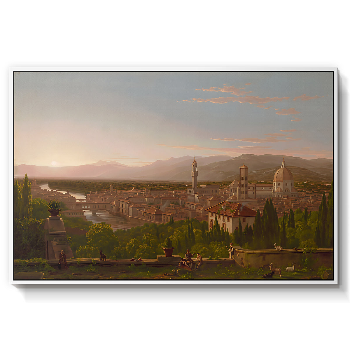 View of Florence from San Miniato, 1837 - Floater Framed Canvas Print