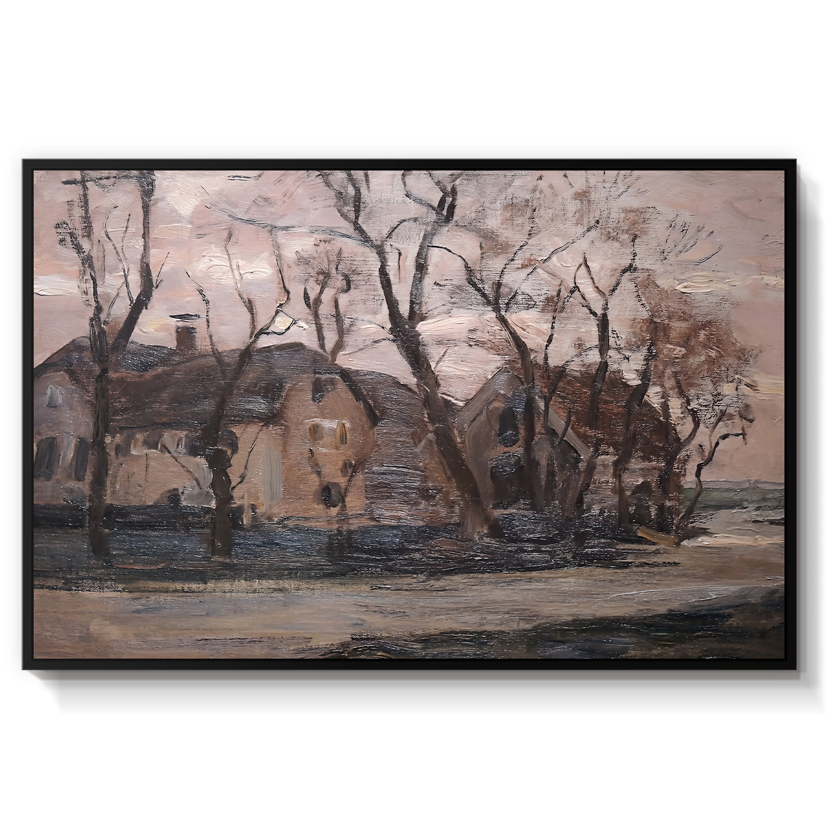 Farm near Duivendrecht in the Evening, c. 1905 - Floater Framed Canvas Print
