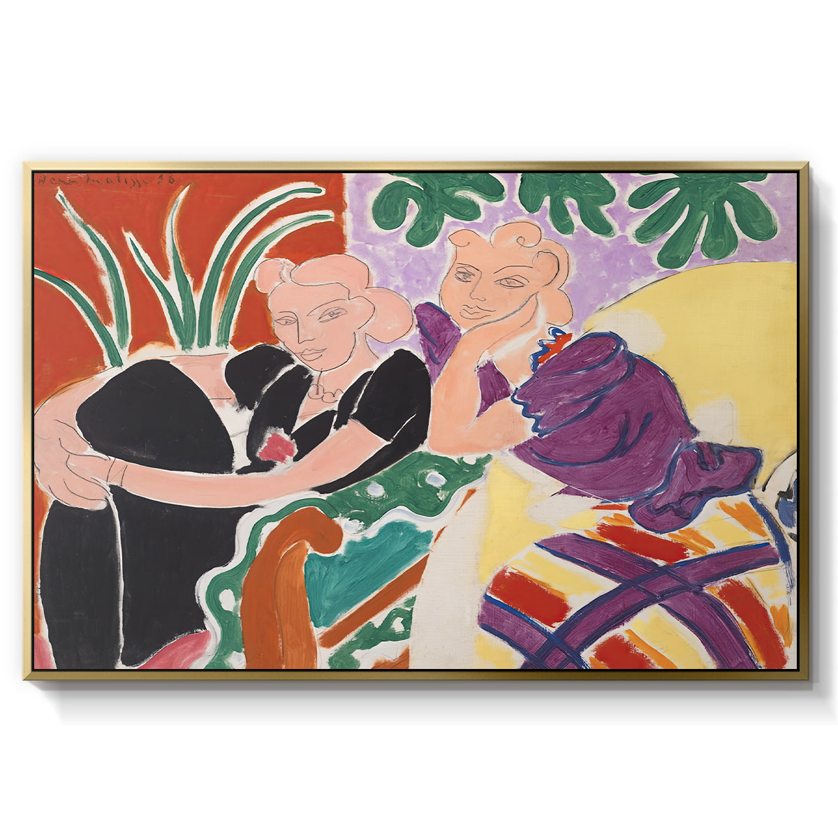 The Conversation, 1938 - Floater Framed Canvas Print