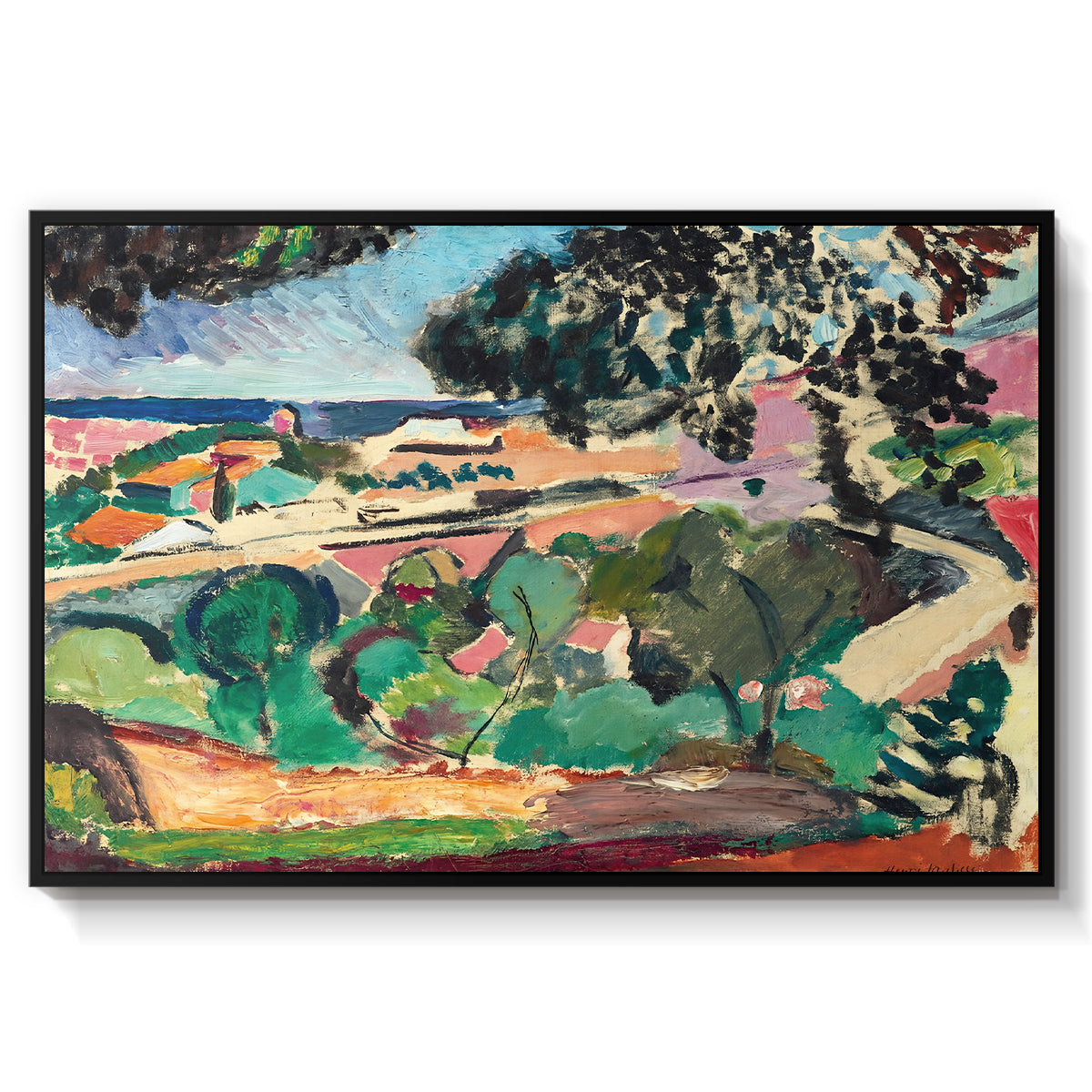 Landscape at Collioure, 1907 - Floater Framed Canvas Print