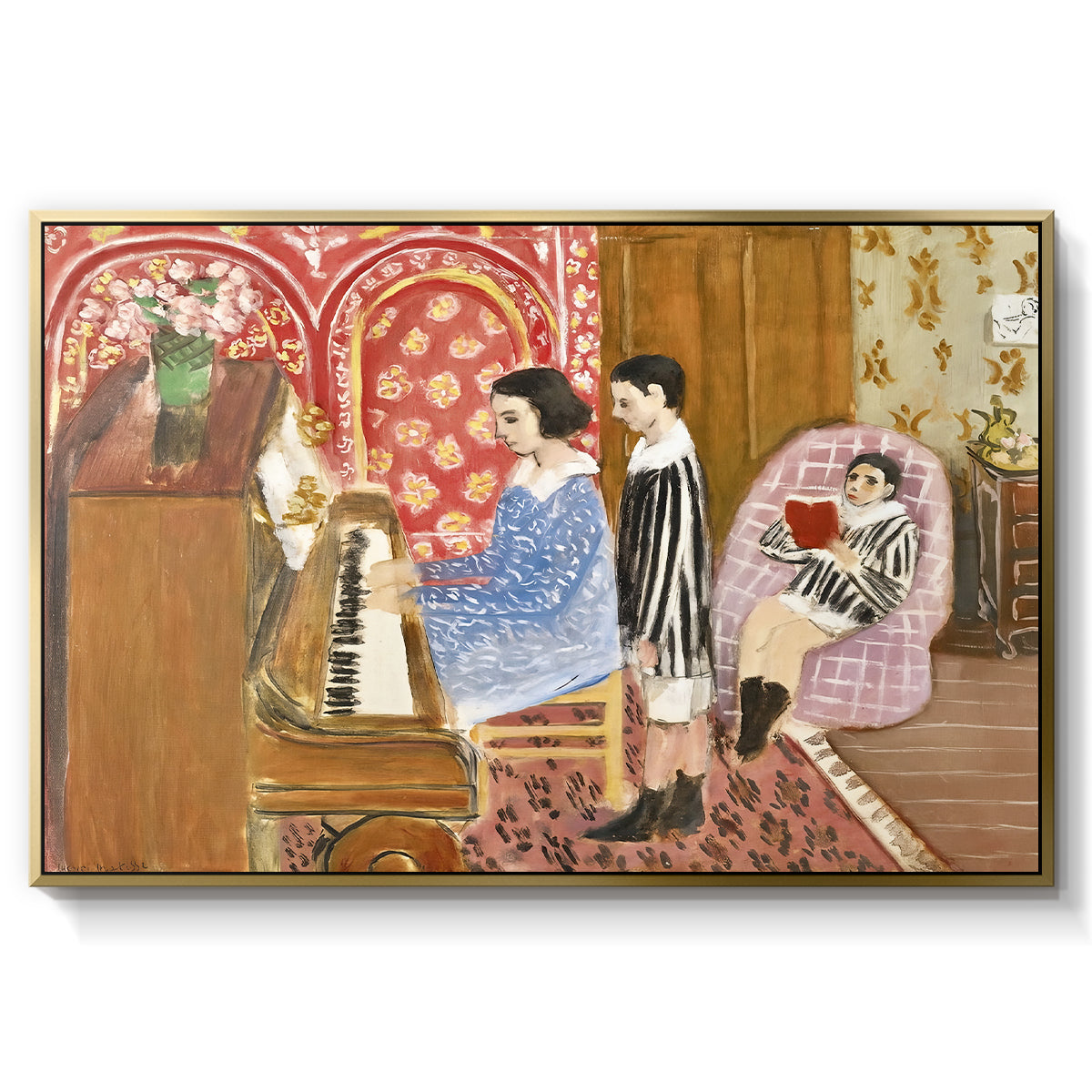 The Piano Lesson, 1923 - Floater Framed Canvas Print