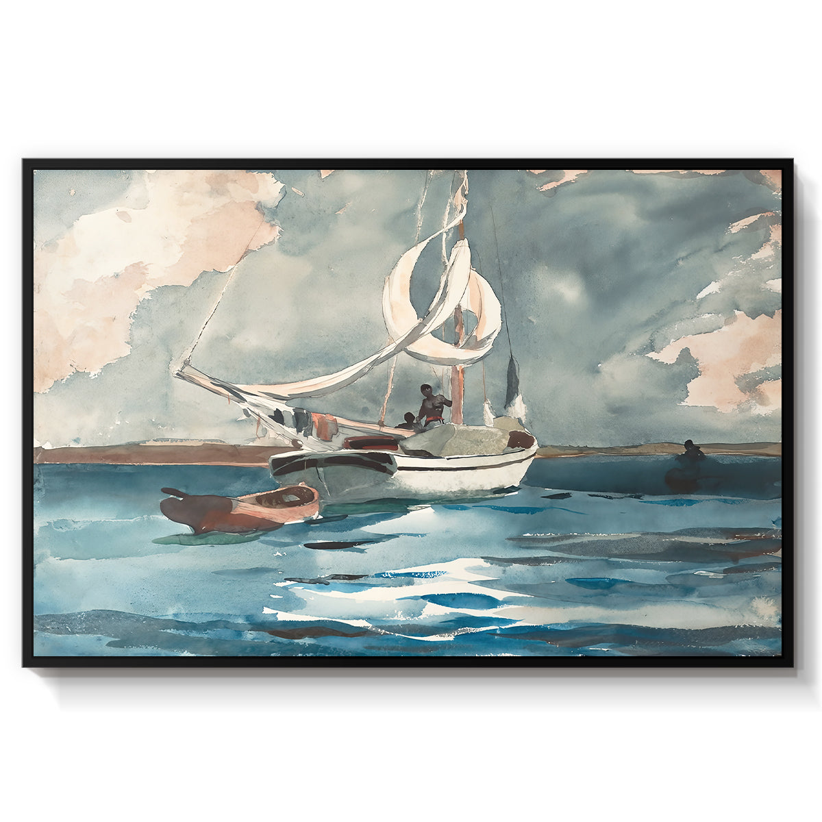 Sloop, Nassau, 1899 - Floater Framed Canvas Print