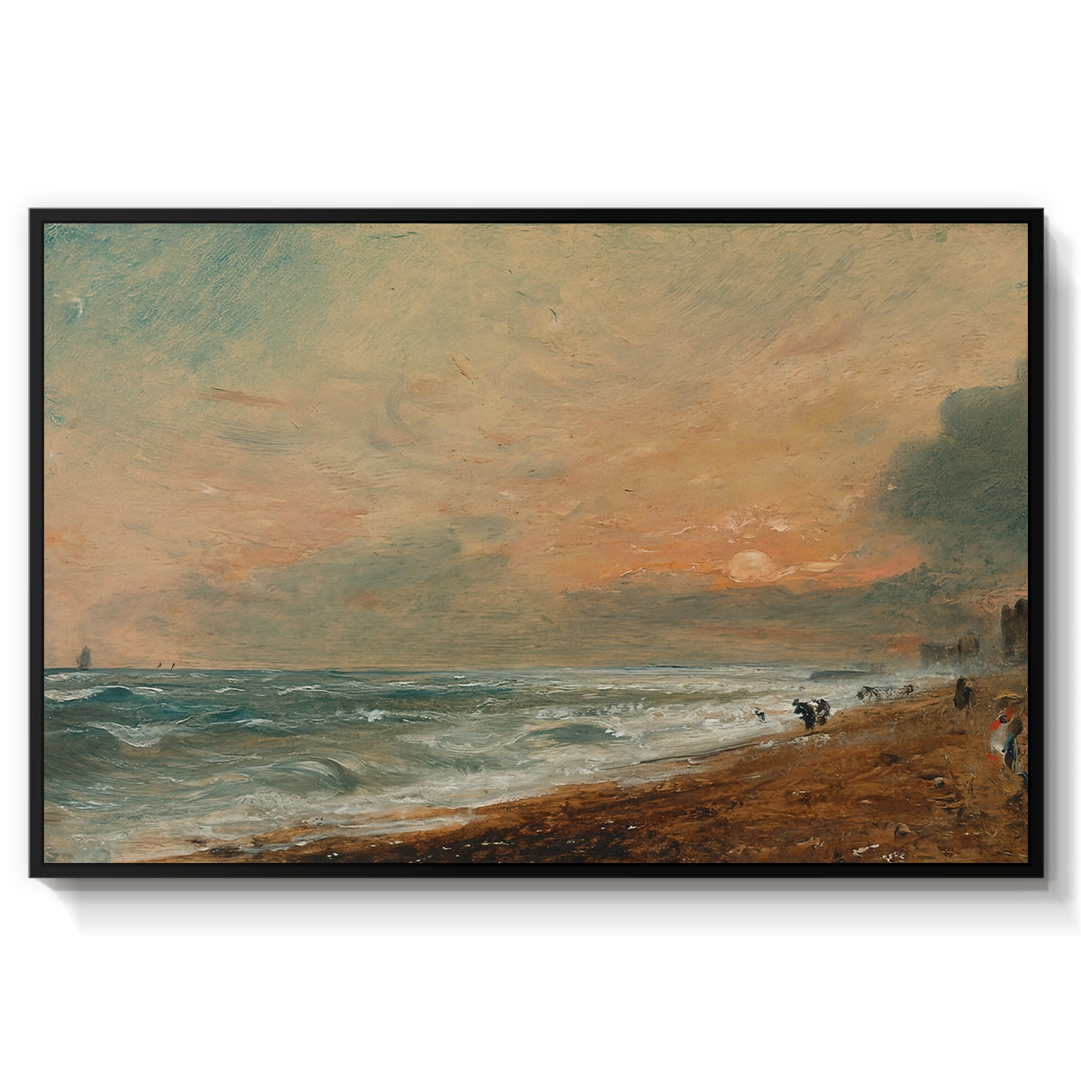 Hove Beach, c. 1824-1826 - Floater Framed Canvas Print
