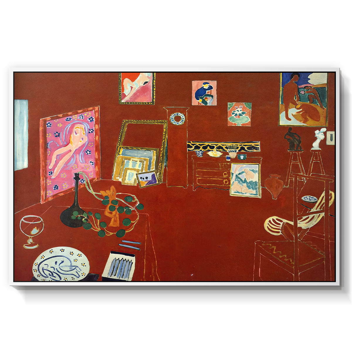 The Red Studio (L'Atelier Rouge), 1911 - Floater Framed Canvas Print