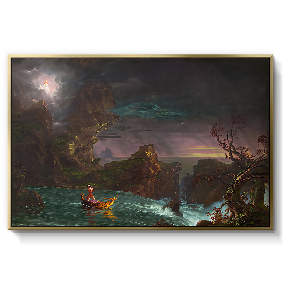 The Voyage of Life: Manhood, 1842 - Floater Framed Canvas Print