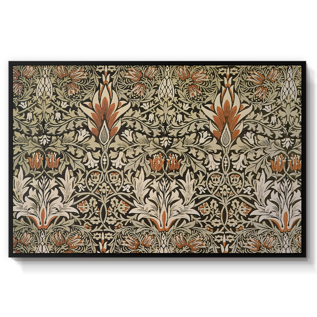 Snakeshead - Charcoal/Spice, c. 1876 - Floater Framed Canvas Print