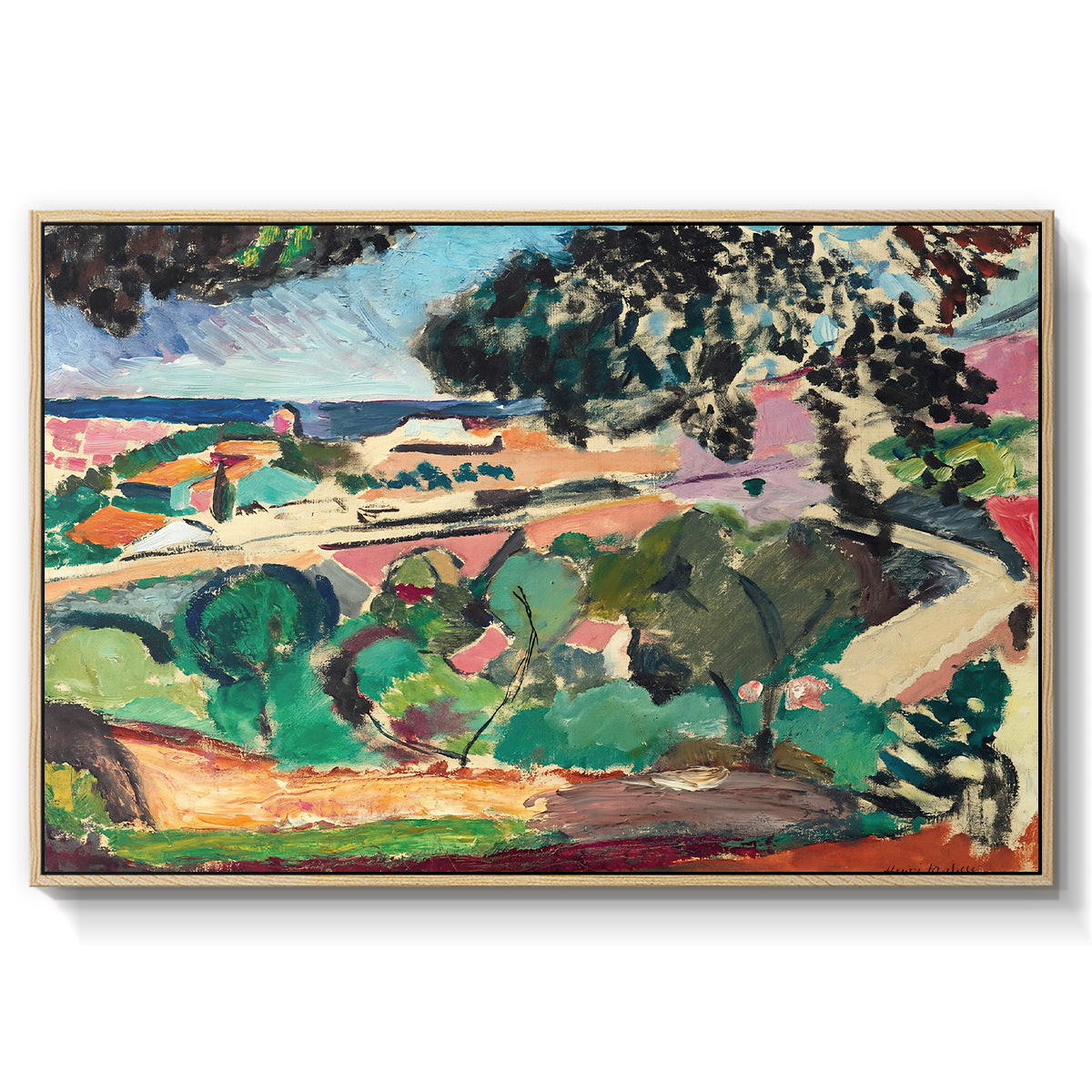 Landscape at Collioure, 1907 - Floater Framed Canvas Print
