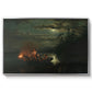 Spear Fishing on Lake Krøderen, 1851 - Floater Framed Canvas Print