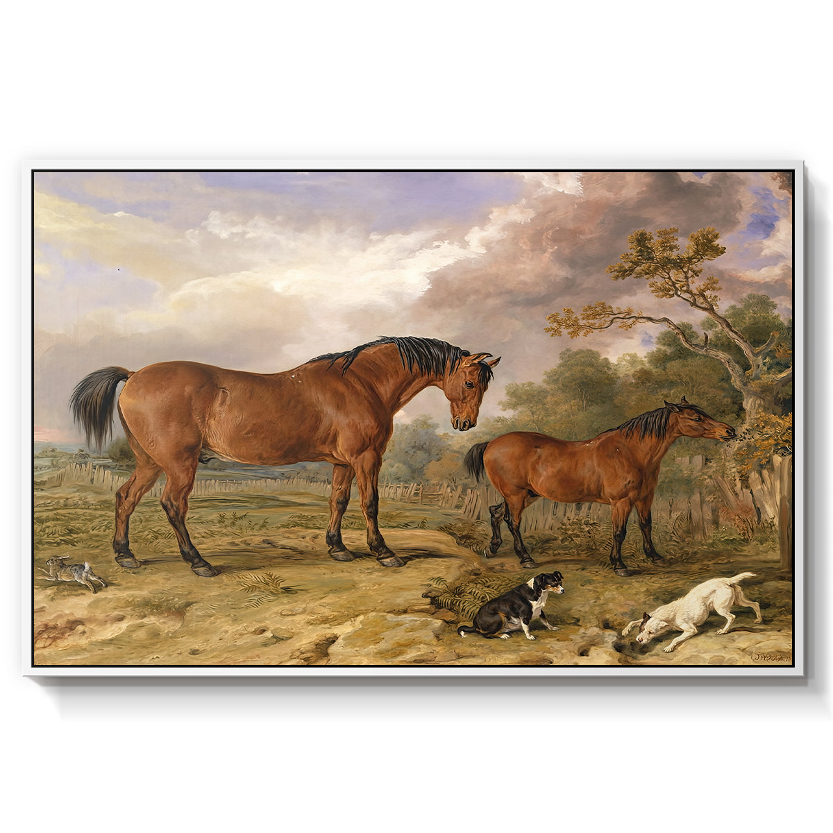 Portrait of Reformer, Blucher, Tory and Crib, Property of Rowland Alston, Esq., M.P., 1835 - Floater Framed Canvas Print
