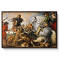 The Wolf and Fox Hunt, c. 1616 - Floater Framed Canvas Print