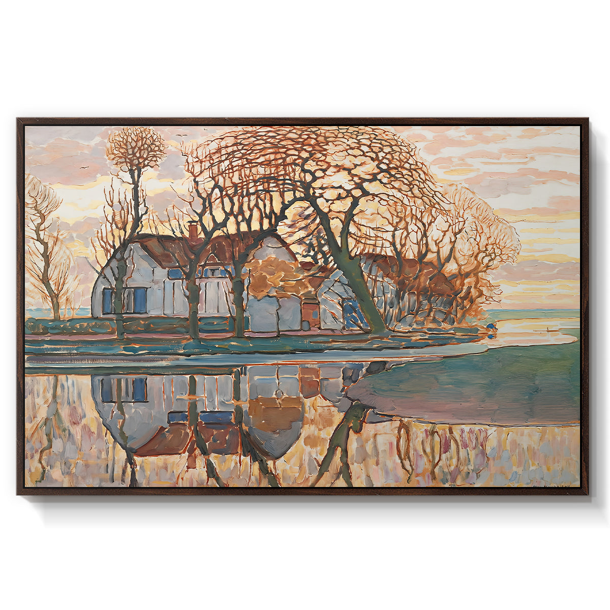 Farm near Duivendrecht, c. 1916 - Floater Framed Canvas Print