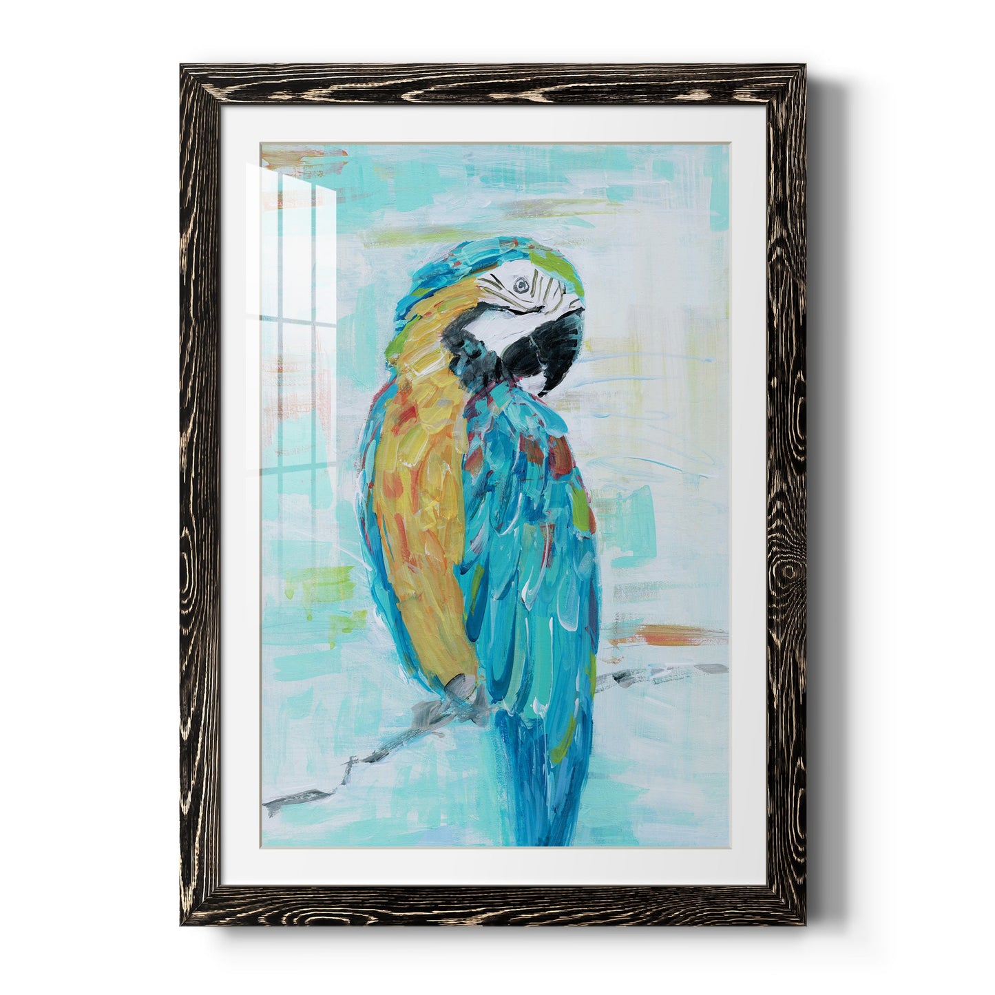 Island Parrot I - Premium Framed Print - Distressed Barnwood Frame - Ready to Hang