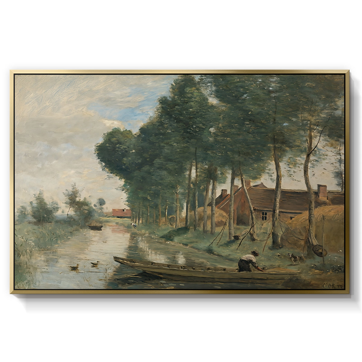 Landscape at Arleux-du-Nord, c. 1871-1874 - Floater Framed Canvas Print
