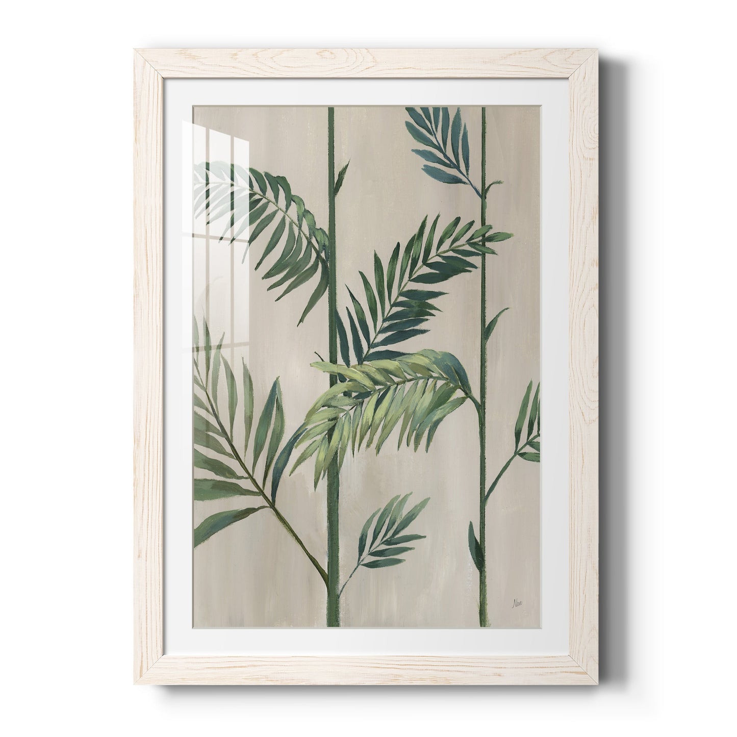 Modern Fronds II - Premium Framed Print - Distressed Barnwood Frame - Ready to Hang