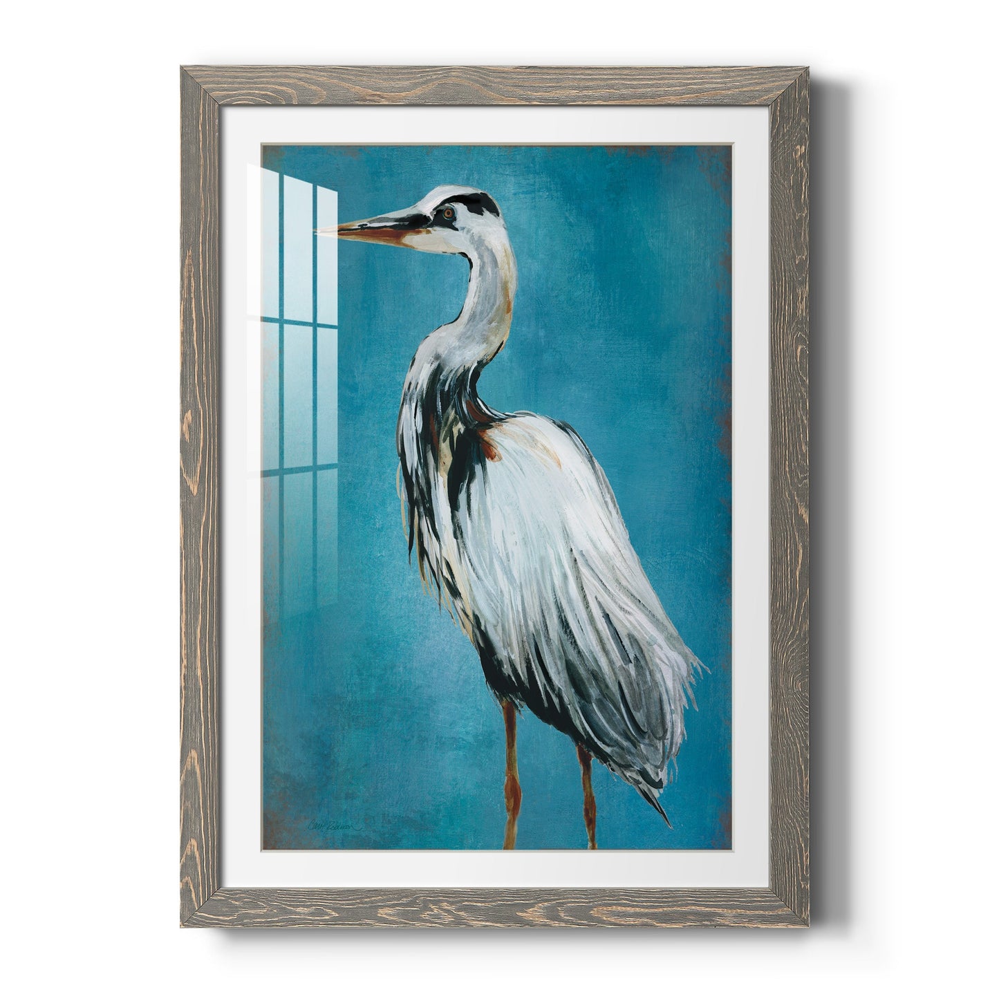 Great Blue Heron II - Barnwood Framed Art Print