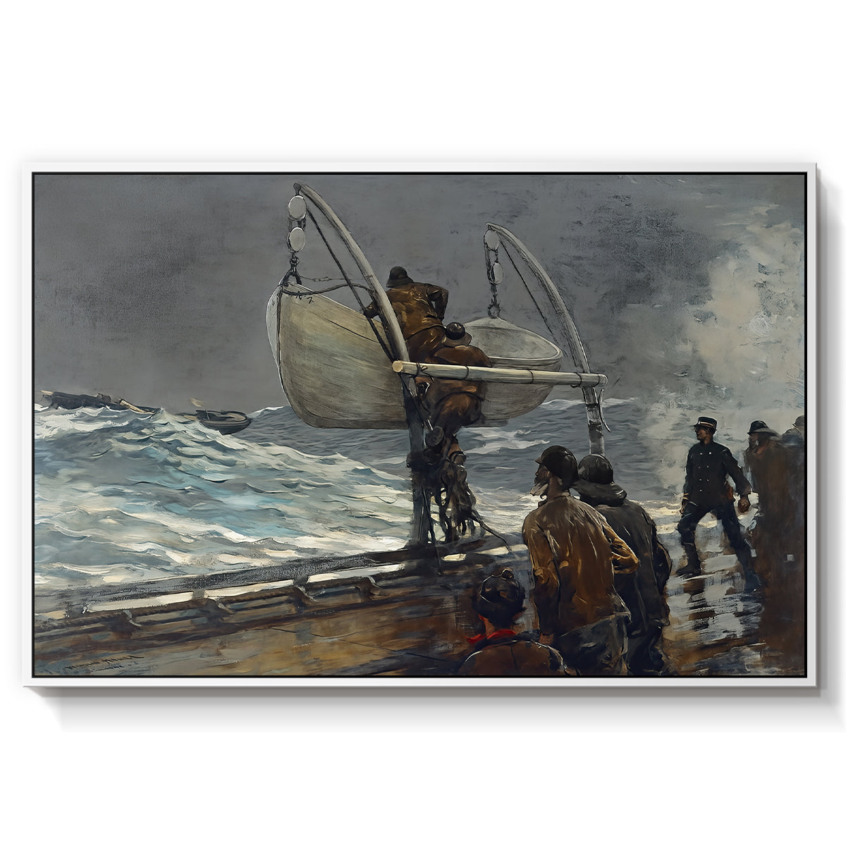 The Signal of Distress, c. 1896 - Floater Framed Canvas Print