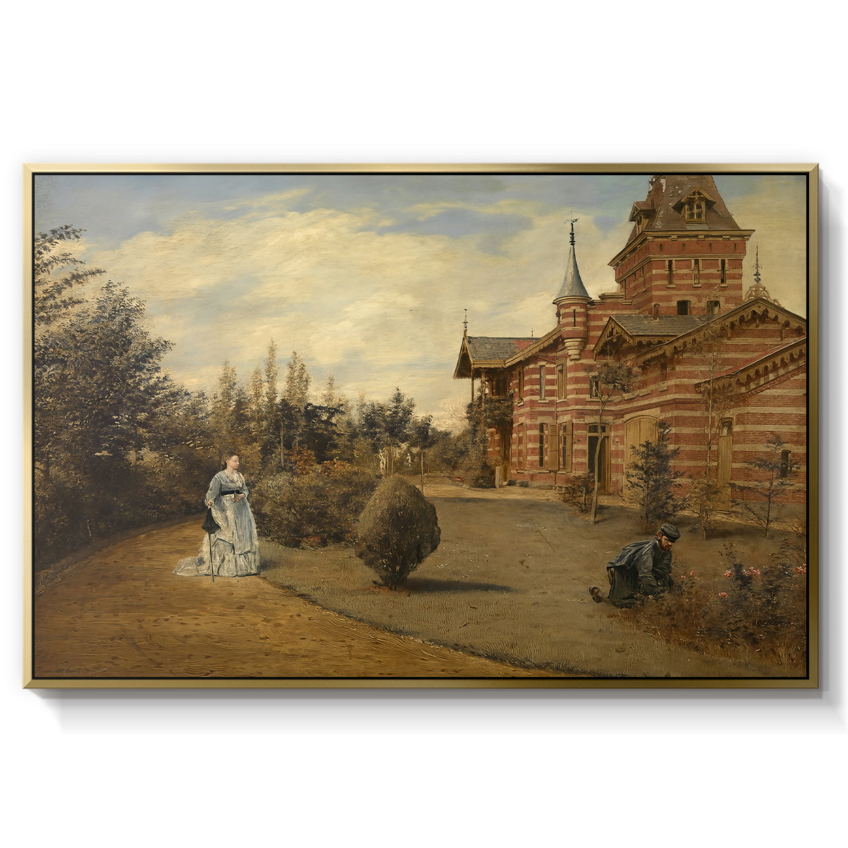 The Country House of Gustave Coûteaux, 1871 - Floater Framed Canvas Print