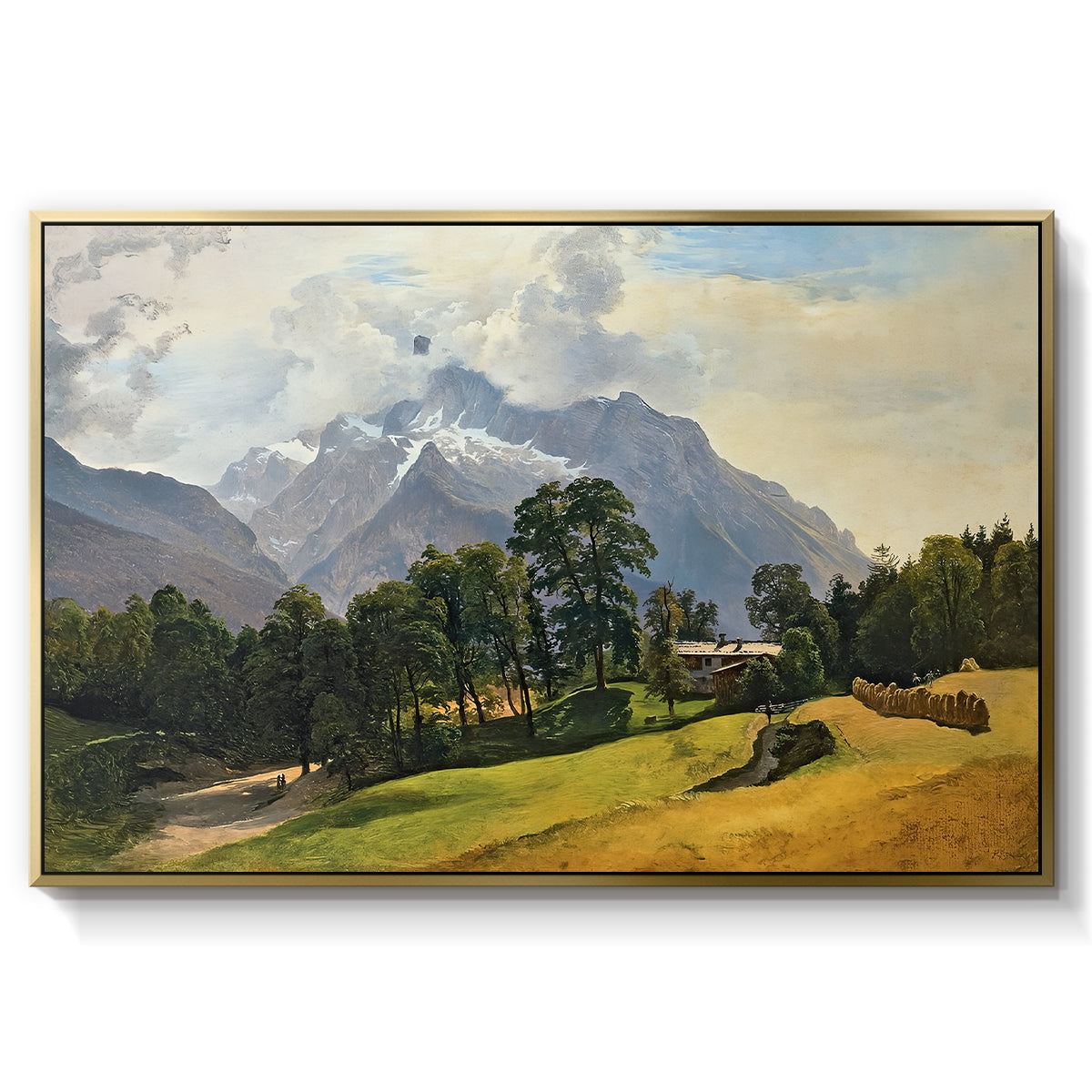 Mountains in Berchtesgaden - Floater Framed Canvas Print