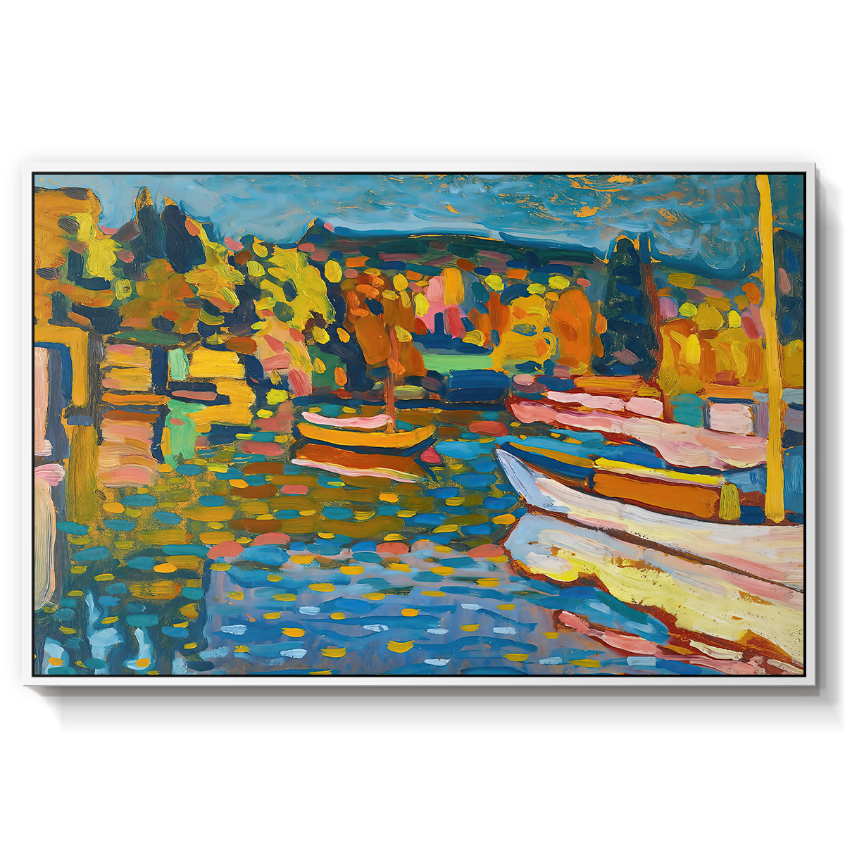 Study for Autumn Landscape with Boats, 1908 - Floater Framed Canvas Print