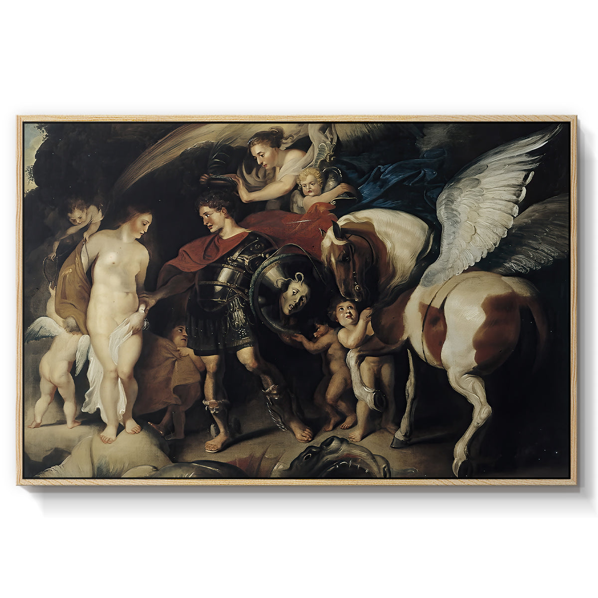 Perseus and Andromeda, c. 1620 - Floater Framed Canvas Print