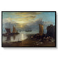 Sun Rising through Vapour: Fishermen Cleaning and Selling Fish, c. 1807 - Floater Framed Canvas Print
