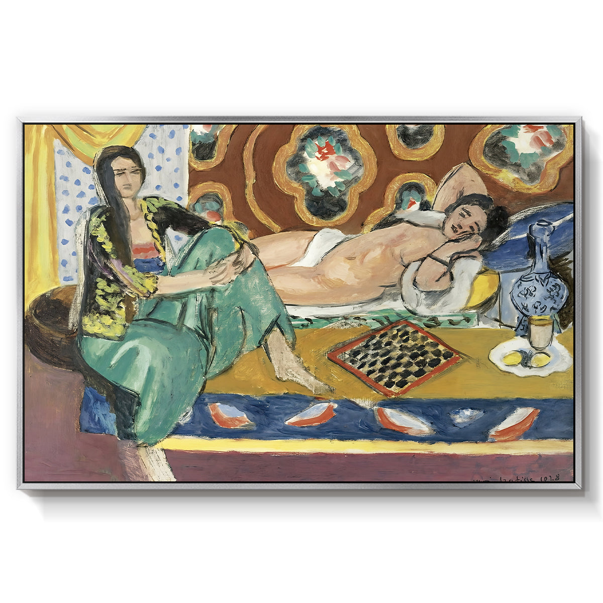 Odalisques Playing Checkers (Odalisques jouant aux dames), 1928 - Floater Framed Canvas Print