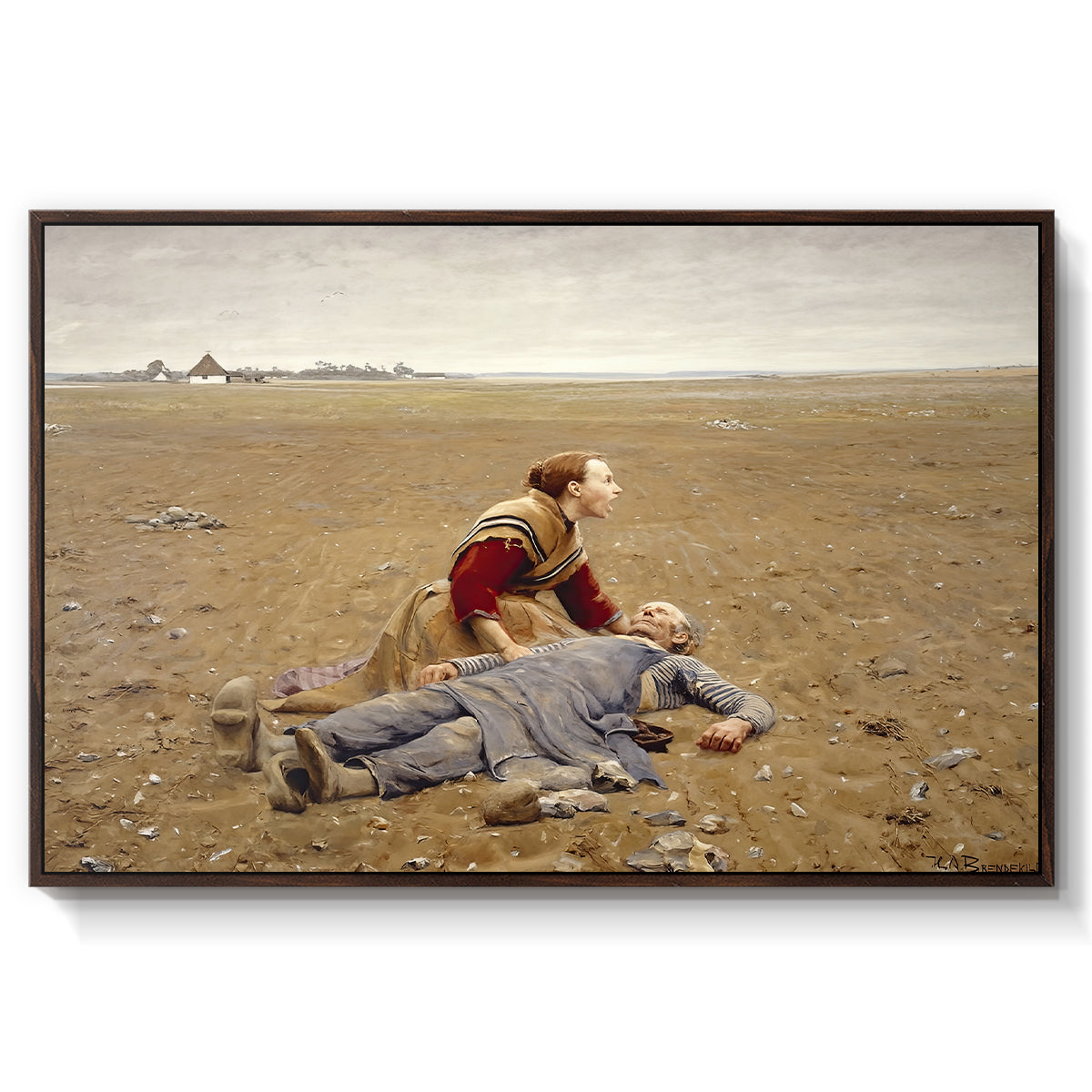 Worn Out (Udslidt), 1889 - Floater Framed Canvas Print