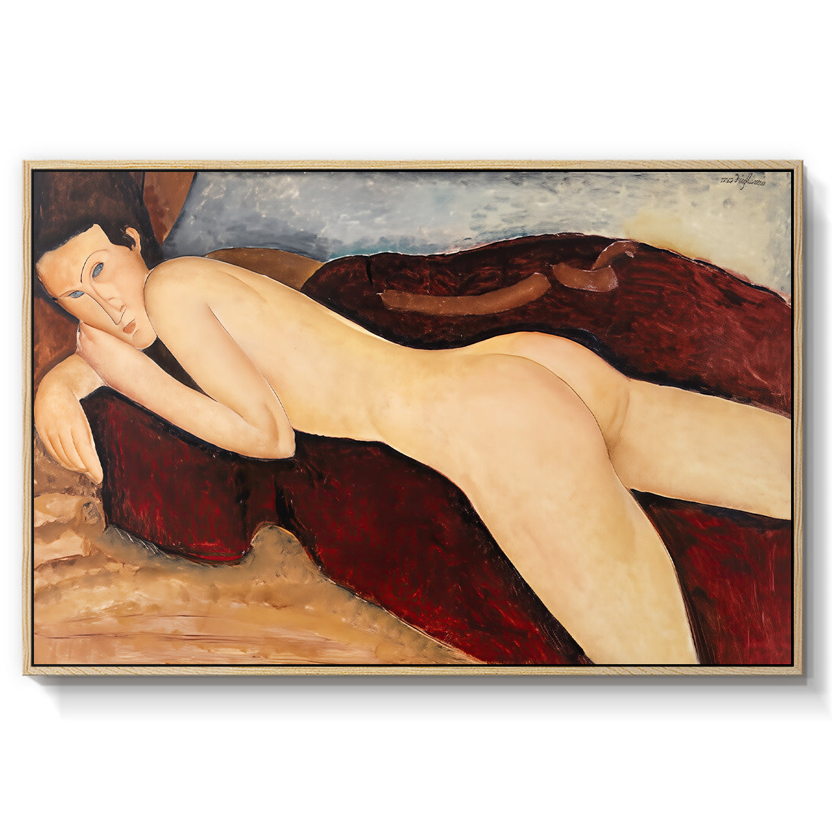 Reclining Nude from the Back (Nu couché de dos), c. 1917 - Floater Framed Canvas Print