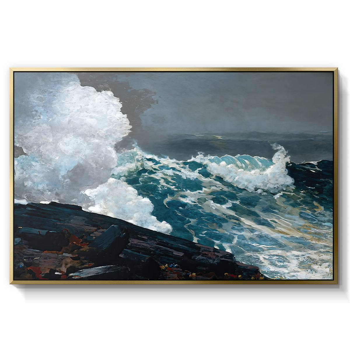 Northeaster, 1895 - Floater Framed Canvas Print