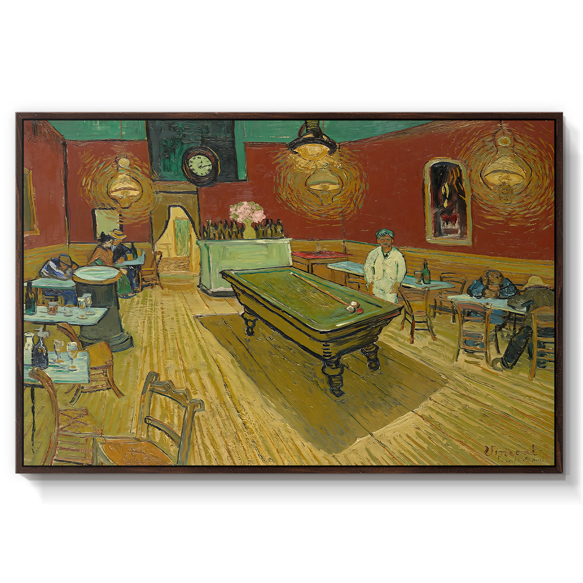 The Night Café, 1888 - Floater Framed Canvas Print