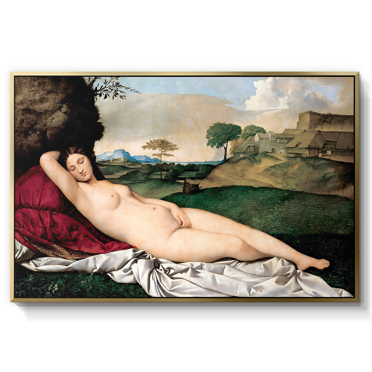 Sleeping Venus, c. 1510 - Floater Framed Canvas Print