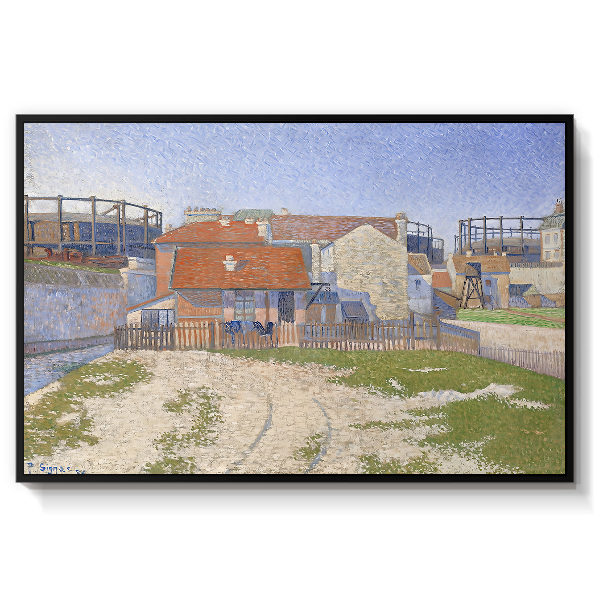 Gasometers at Clichy, 1886 - Floater Framed Canvas Print