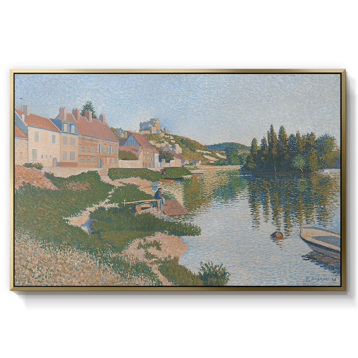 Les Andelys, Côte d'Aval, 1886 - Floater Framed Canvas Print
