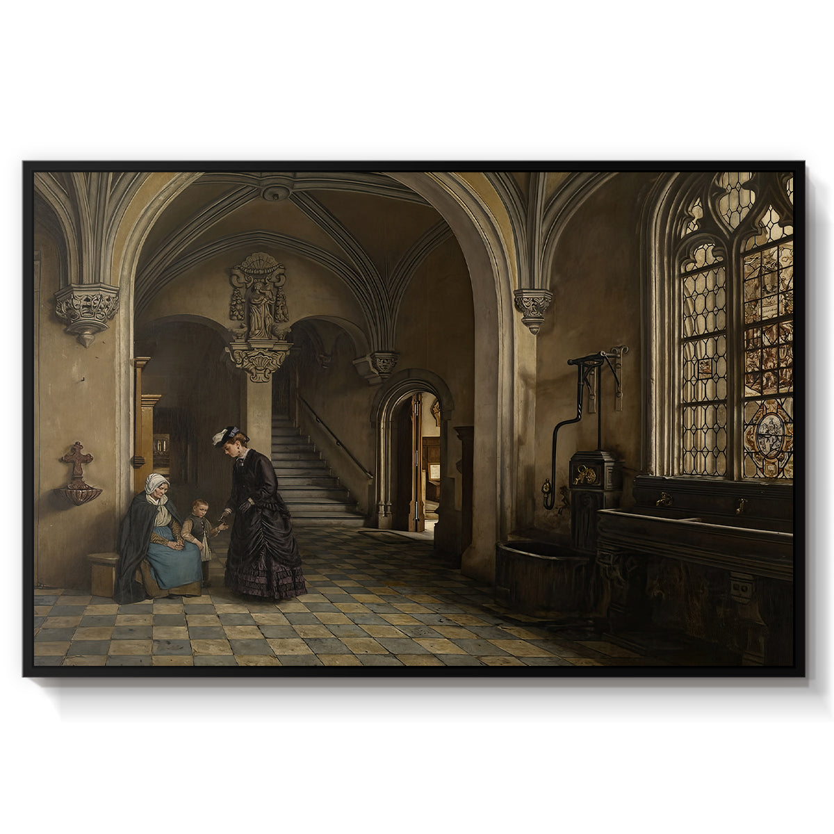 Interior of the Church of Saint Paul in Antwerp, c. 1865-1869 - Floater Framed Canvas Print