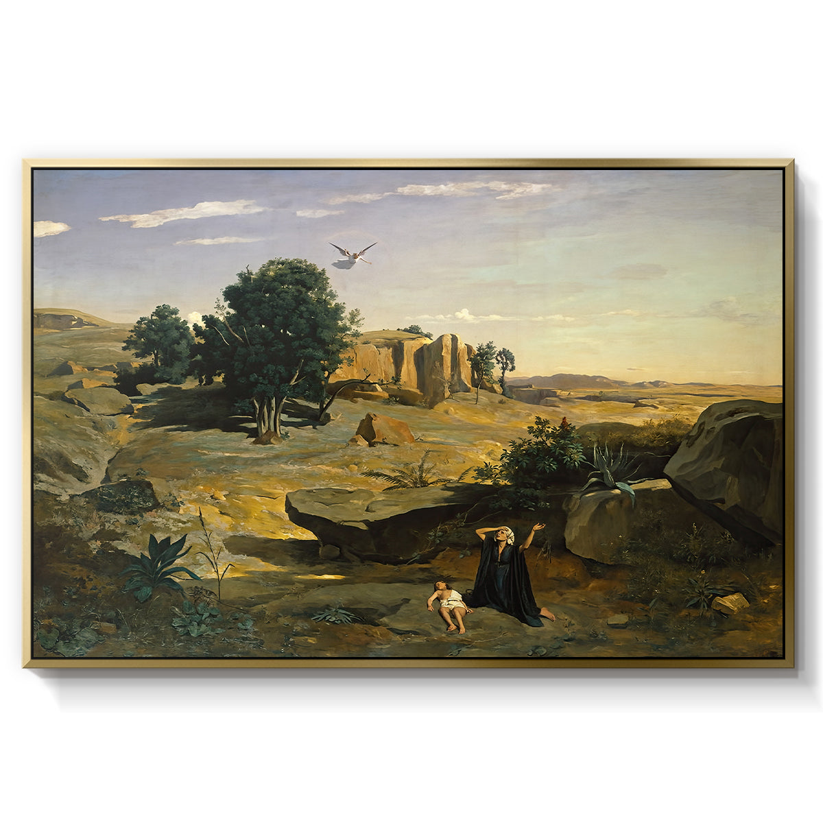 Hagar in the Wilderness, 1835 - Floater Framed Canvas Print