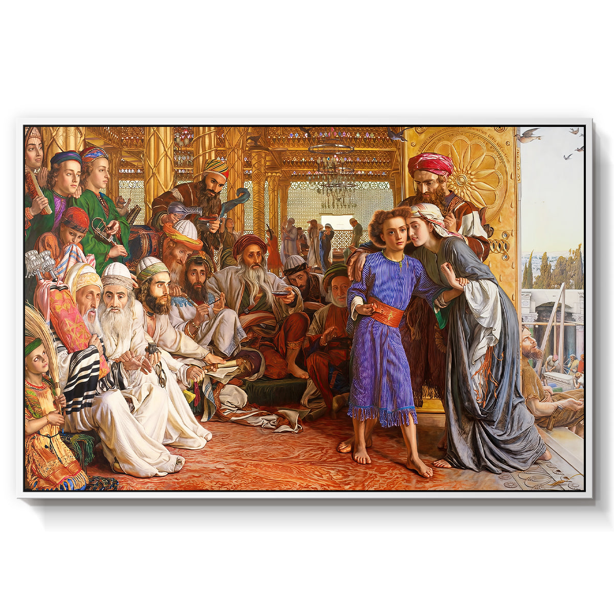 The Finding of the Saviour in the Temple, 1854-1860 - Floater Framed Canvas Print