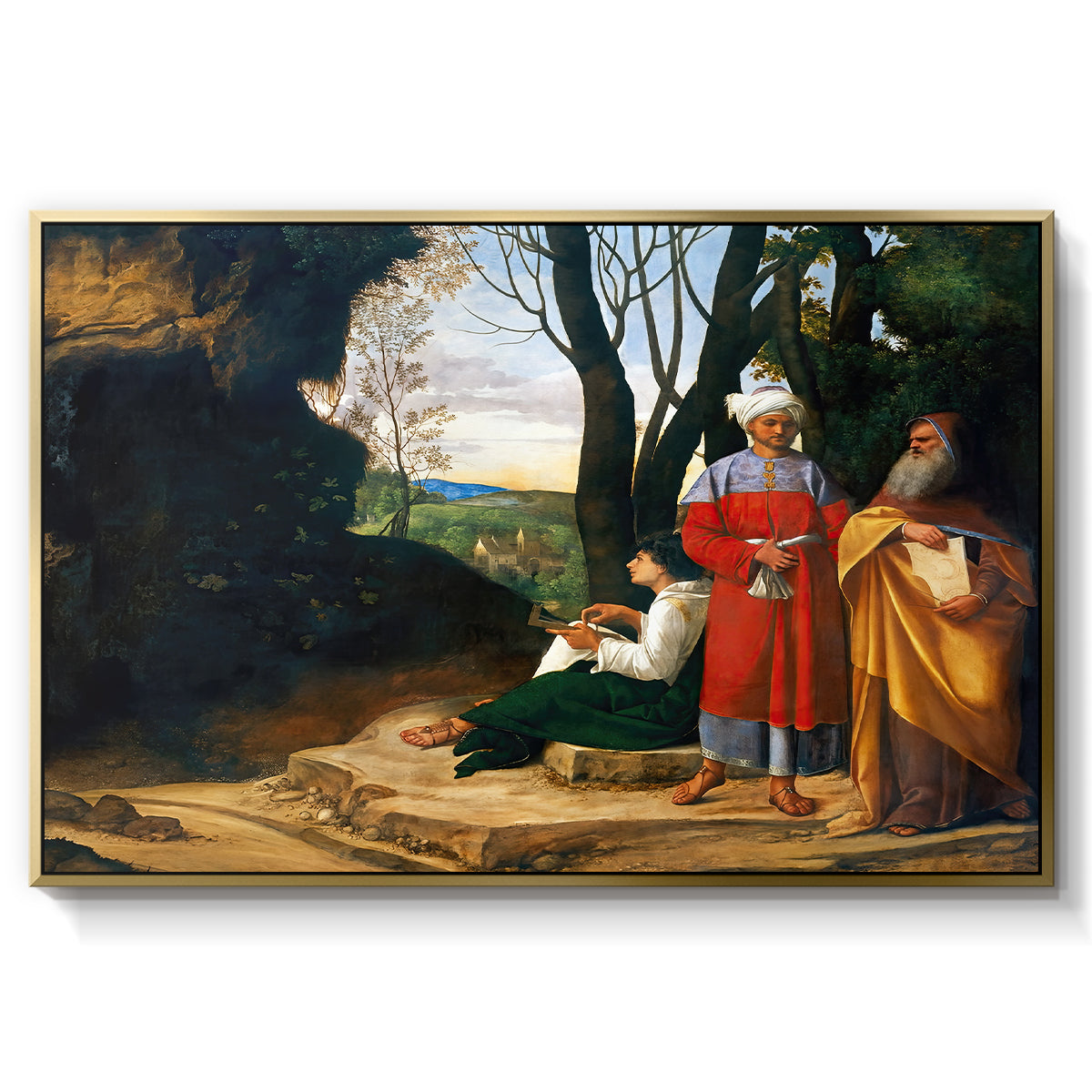 The Three Philosophers, c. 1508-1509 - Floater Framed Canvas Print