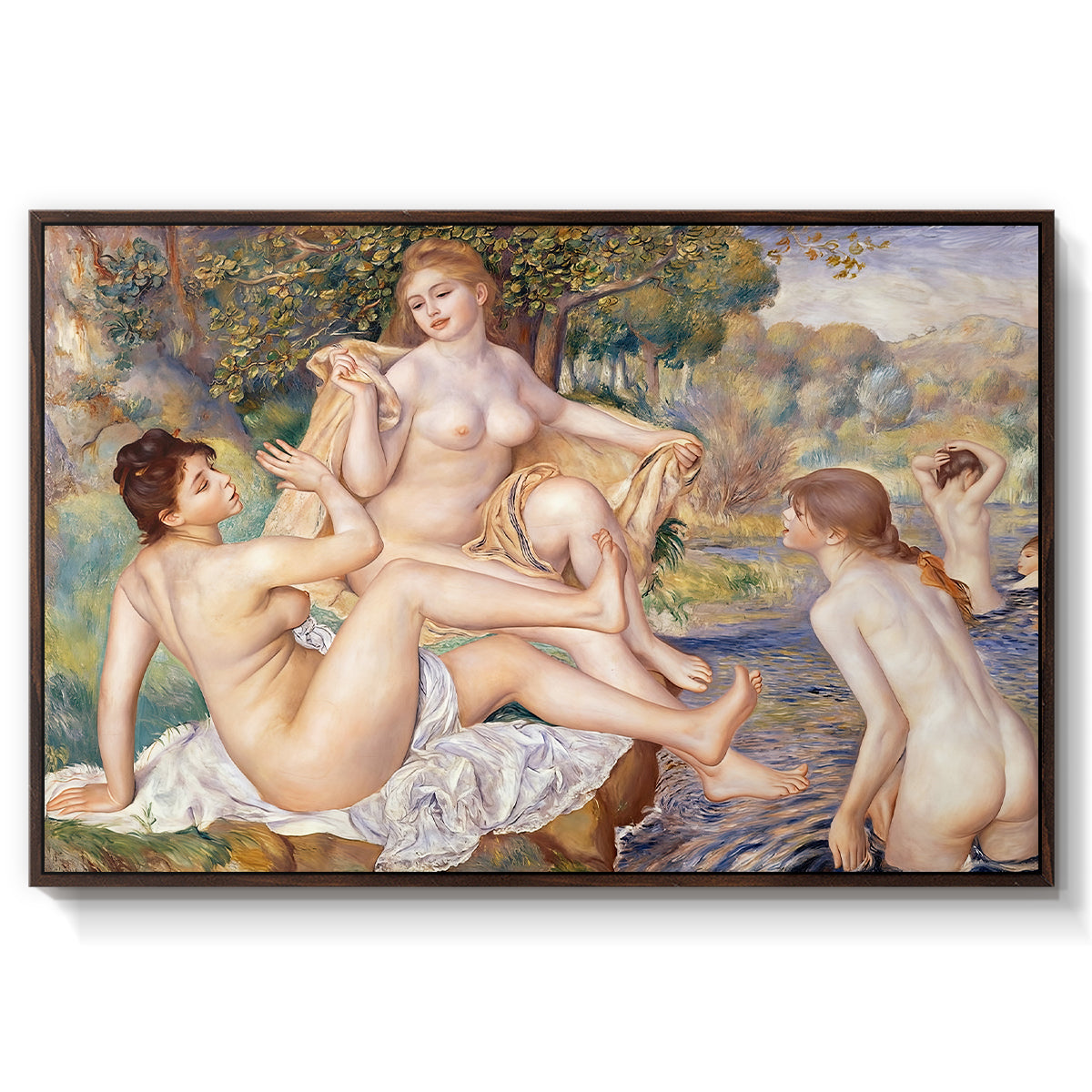 The Large Bathers, 1884-1887 - Floater Framed Canvas Print