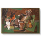Playing Cards, Glasses, Bottle of Rum: "Vive la France", 1914-1915 - Floater Framed Canvas Print
