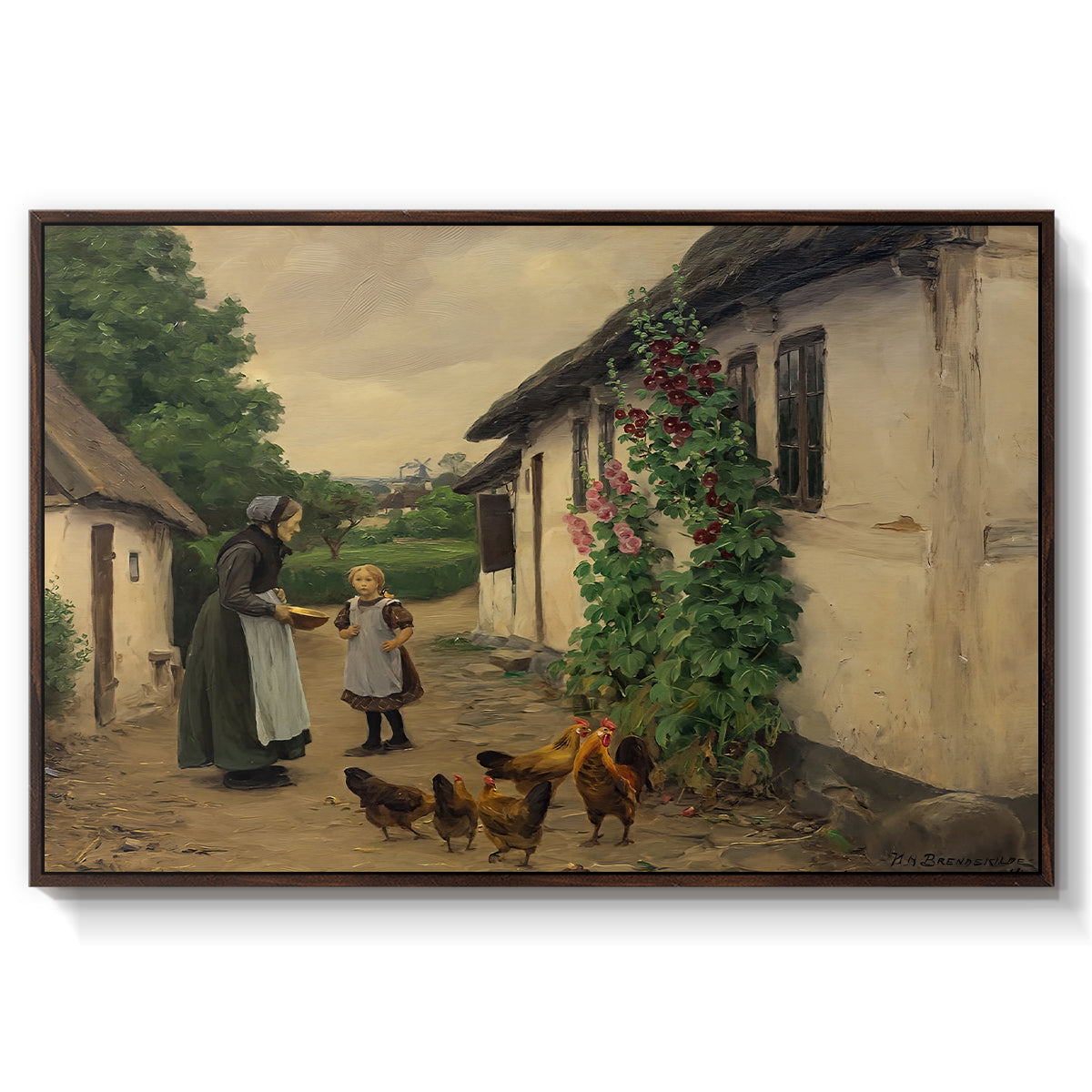Visit to Grandmother, 1914 - Floater Framed Canvas Print