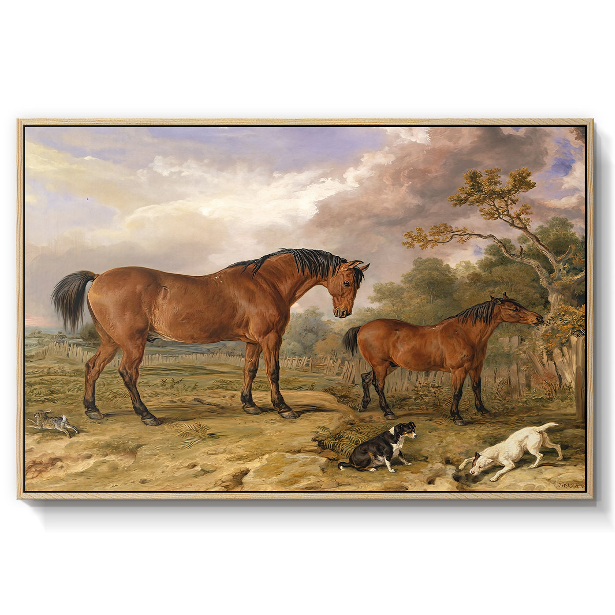 Portrait of Reformer, Blucher, Tory and Crib, Property of Rowland Alston, Esq., M.P., 1835 - Floater Framed Canvas Print
