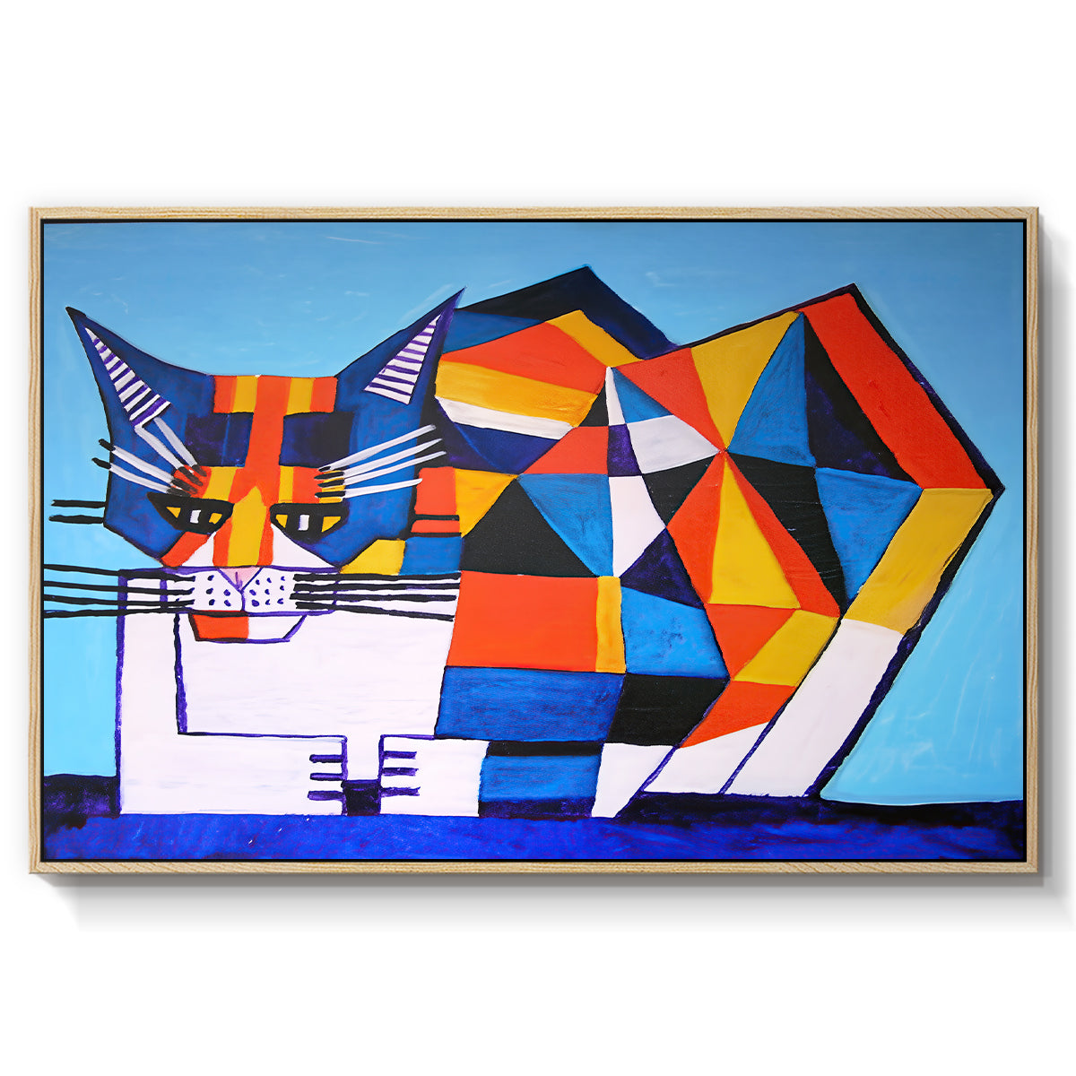 Cassie Thinking about Cubism - Floater Framed Canvas Print