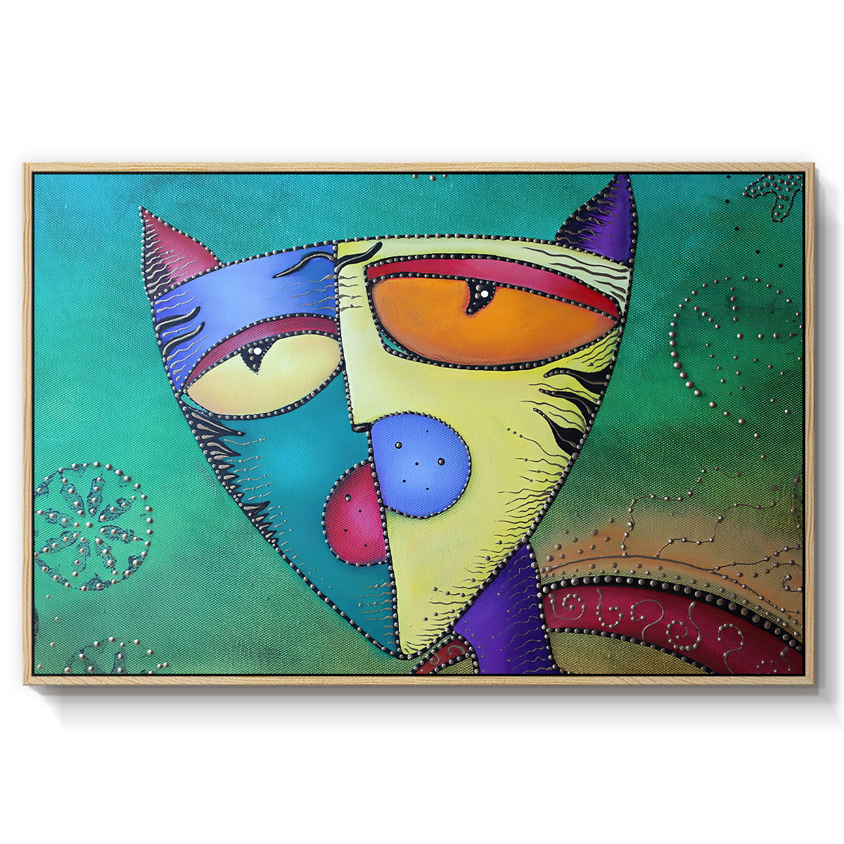 Celestial Cat - Floater Framed Canvas Print