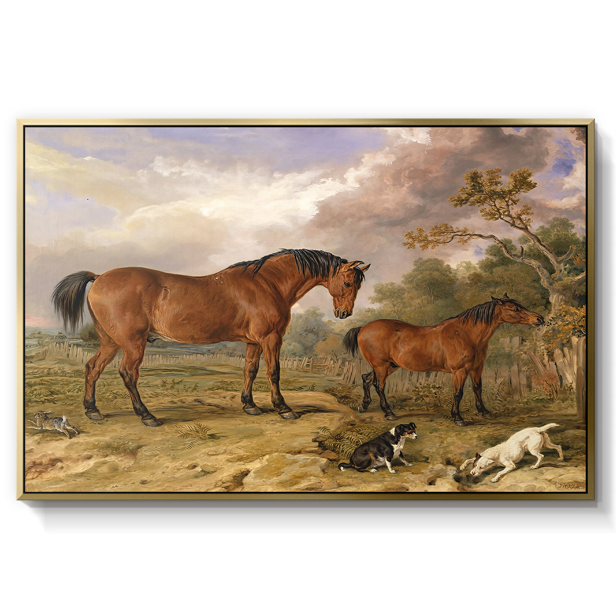 Portrait of Reformer, Blucher, Tory and Crib, Property of Rowland Alston, Esq., M.P., 1835 - Floater Framed Canvas Print