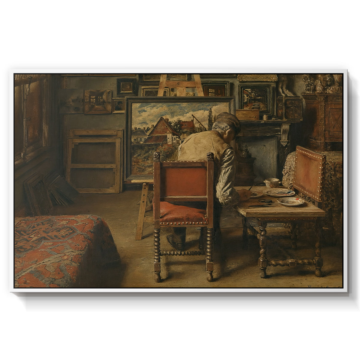 The Retoucher (The Restorer), 1876 - Floater Framed Canvas Print