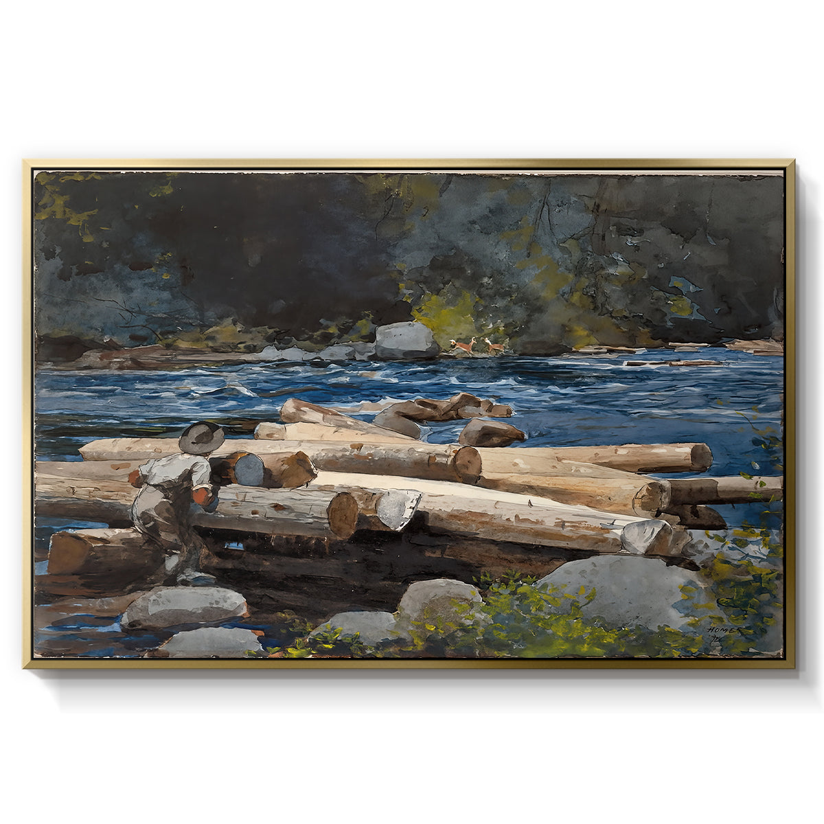 Hudson River, 1892 - Floater Framed Canvas Print