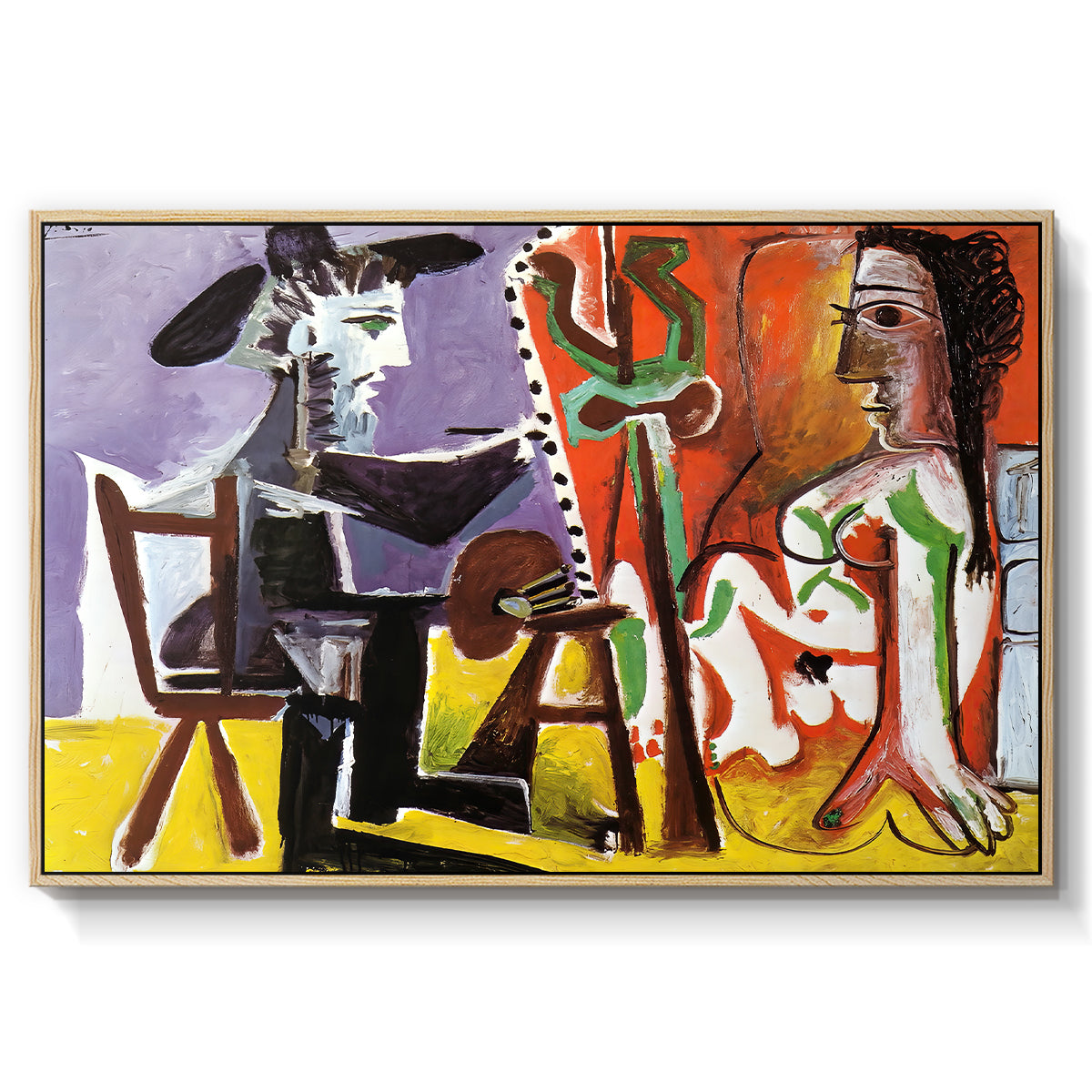 The Painter and His Model, 1963 - Floater Framed Canvas Print