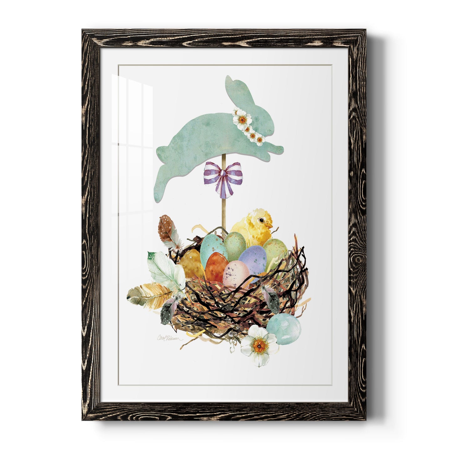 Bunny Hop - Premium Framed Print - Distressed Barnwood Frame - Ready to Hang