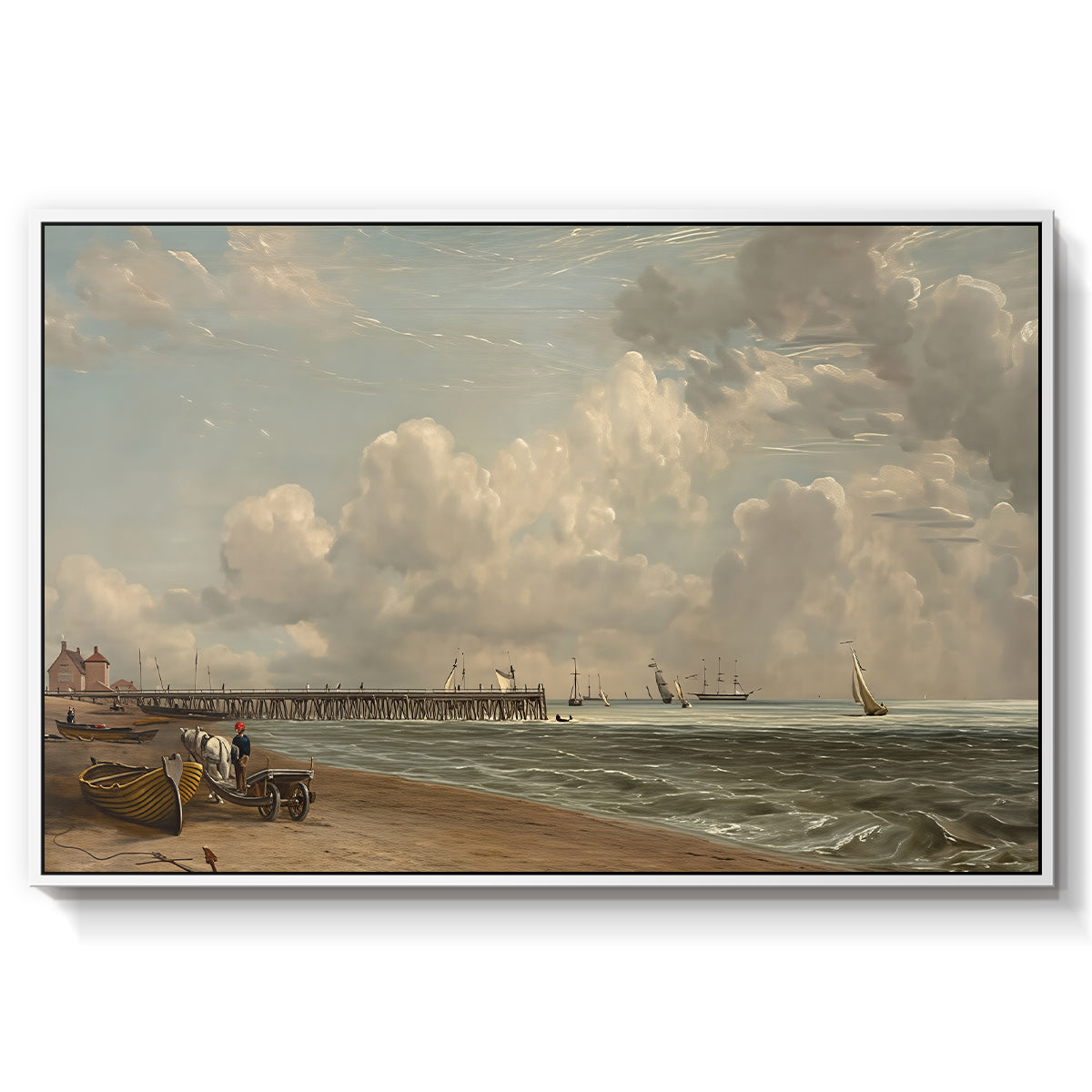 Yarmouth Jetty, 1822 - Floater Framed Canvas Print