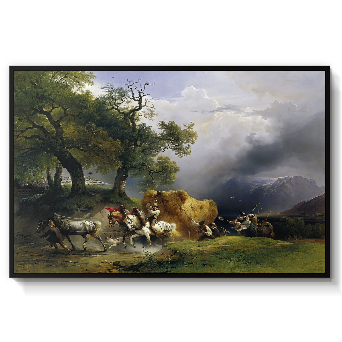 The Harvest Wagon (Der Heuwagen), c. 1850 - Floater Framed Canvas Print